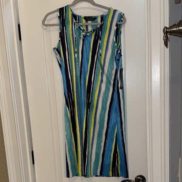 Striped Sleeveless Midi Dress - Picture 1 of 4